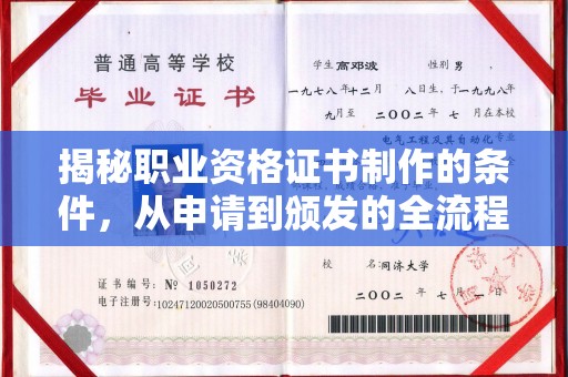 灵山揭秘职业资格证书制作的条件，从申请到颁发的全流程解析